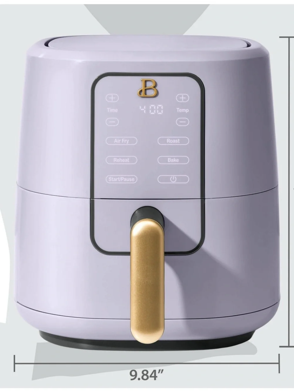 Beautiful 3 Qt Air Fryer with TurboCrisp Technology, EverGood Ceramic Nonstick C